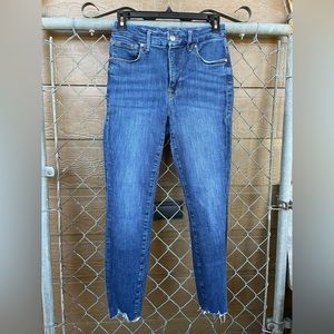 Good American “Good Legs” Ripped Hem High Waist Jeans